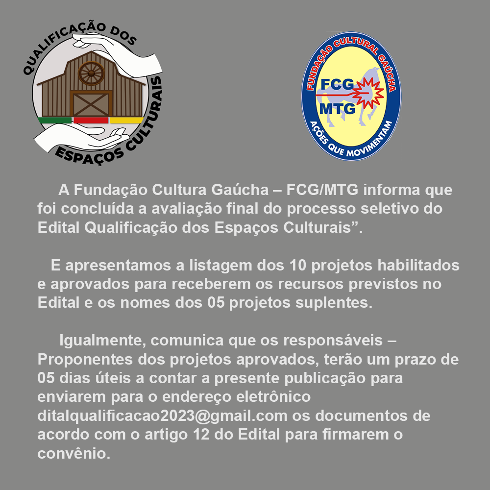 Projetos Habilitados no Edital de Qualificação dos Espaços Culturais