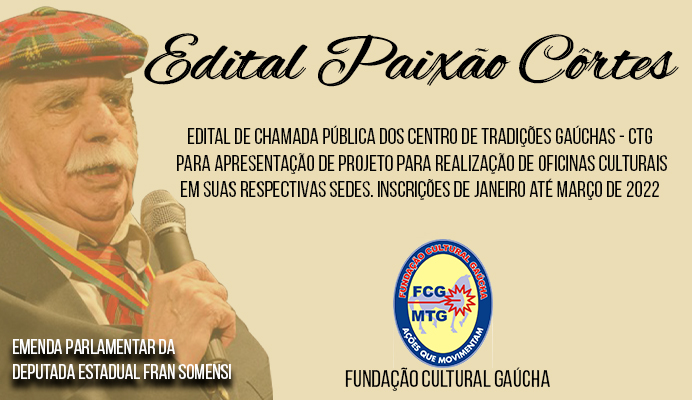 ​Fundação Cultural Gaúcha lança edital ‘Paixão Côrtes’